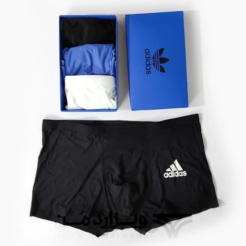 پک پرمیوم 3 تایی شورت مردانه ابریشم یخی آدیداس adidas اورجینال باکسر بریف Premium — تصویر ۲