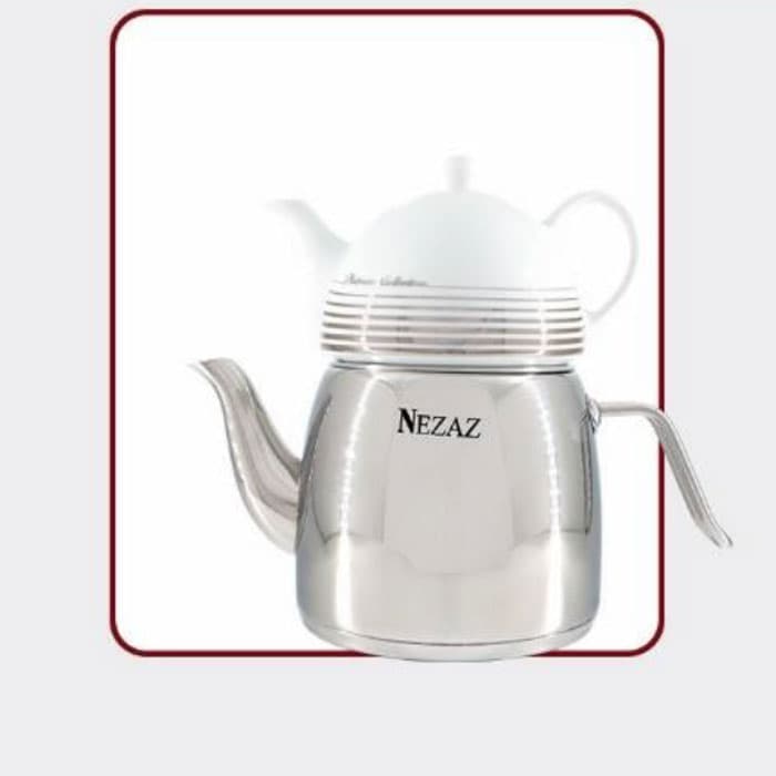 کتری و قوری 3 لیتر نزاز NEZAZ هرمی لوله دار کد 2403 — تصویر ۲