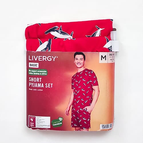 ست مردانه تیشرت و شلوارک راحتی لیورجی Livergy آلمان طرح کوسه — تصویر ۶
