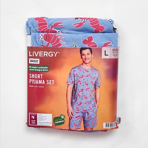 ست مردانه تیشرت و شلوارک راحتی لیورجی Livergy آلمان طرح خرچنگ — تصویر ۷