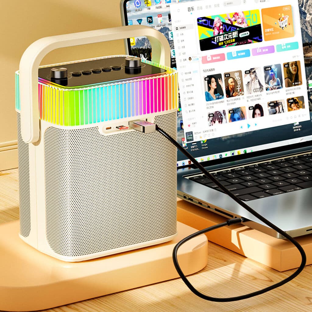 اسپیکر پرتابل بلوتوثی آئولا AULA K12 + دو میکروفن کاراکوئه — تصویر ۷