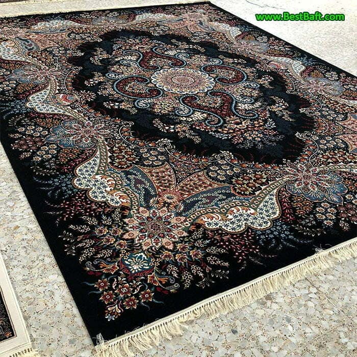 فرش کاشان اهورا ۷۰۰ شانه سرمه ای