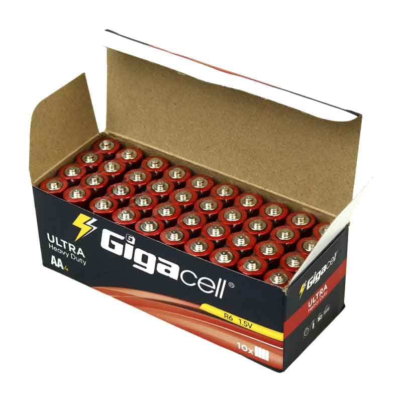 باتری قلمی گیگاسل Gigacell Ultra Heavy Duty R03 1.5V AA شیرینک بسته 4 عددی — تصویر ۳