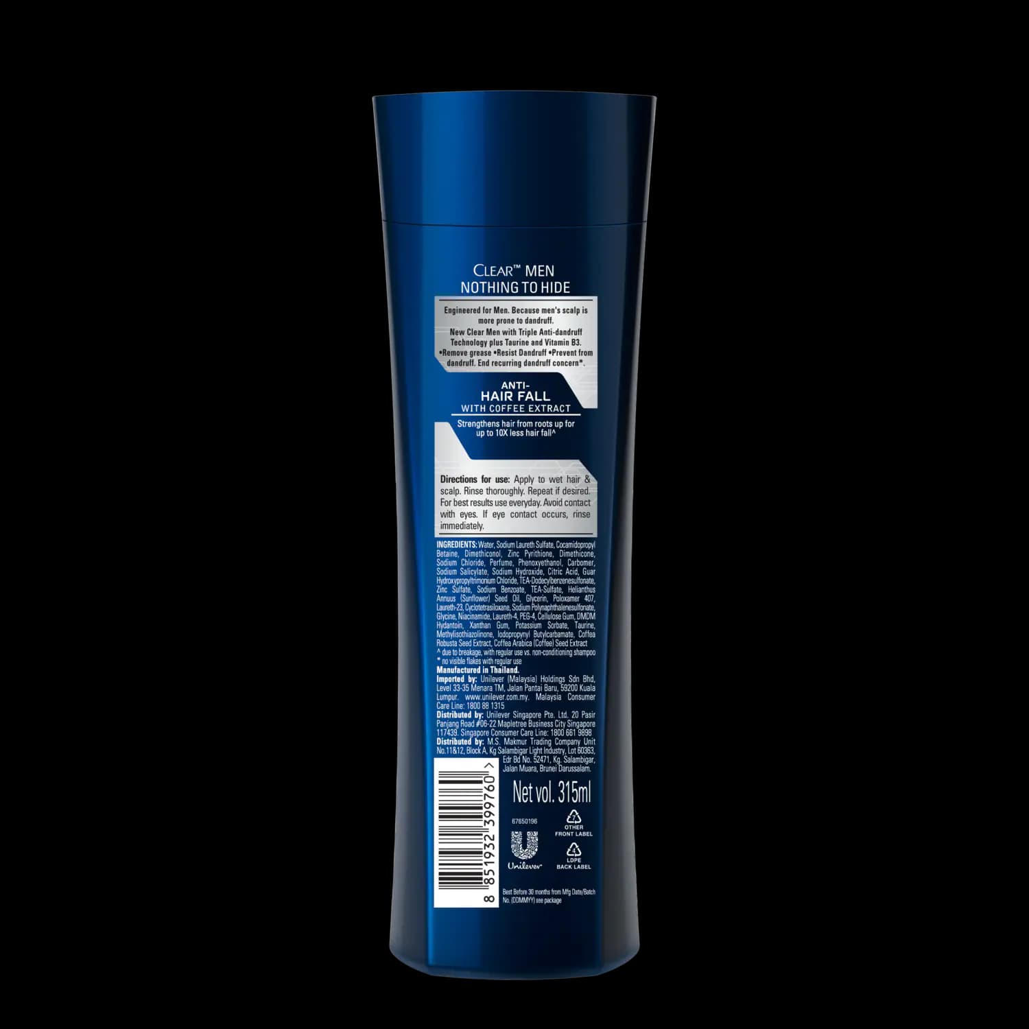 شامپو کلیر ضد ریزش مو همراه با عصاره قهوه 320 میل Clear Anti Hair Fall Shampoo — تصویر ۳
