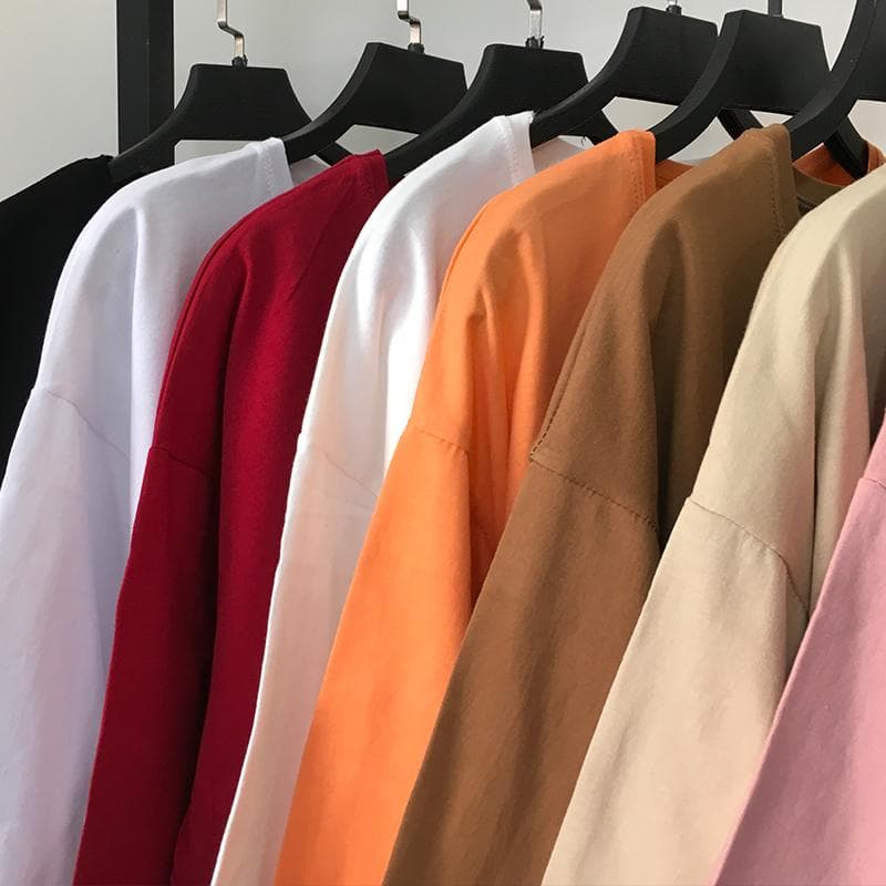 تیشرت لانگ قواره بزرگ ساده رنگی — تصویر ۴