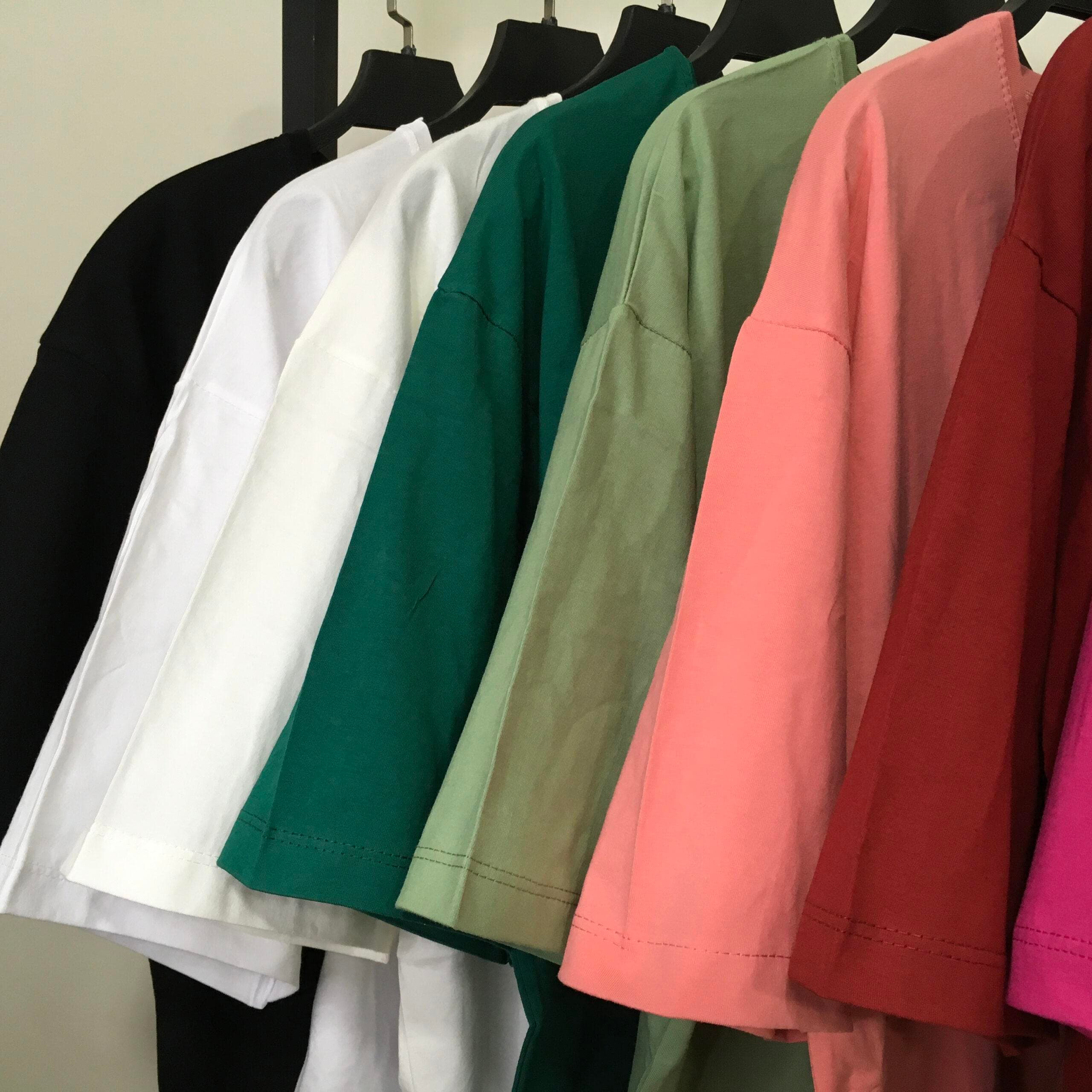 تیشرت لانگ قواره بزرگ ساده رنگی — تصویر ۶