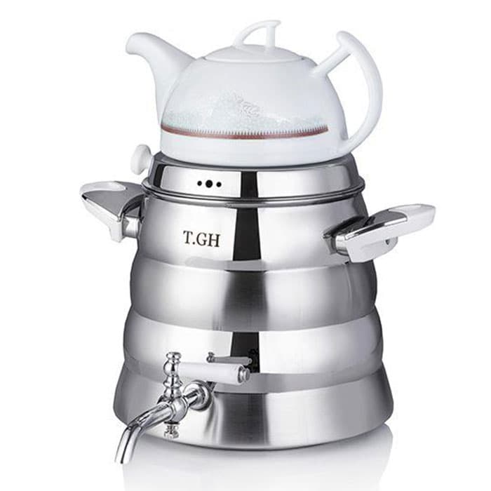 کتری قوری قیطاسی T.GH مدل آریا 5/5 لیتری کف چدن مات کد TGH-8875M