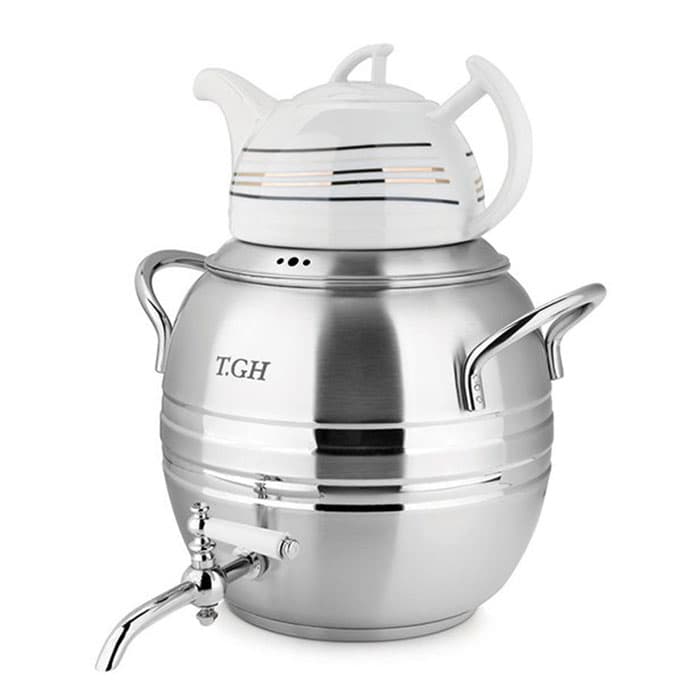 کتری قوری قیطاسی T.GH مدل دماوند 7 لیتری شیردار کف چدن کد TGH-7090