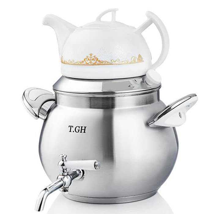 کتری قوری قیطاسی T.GH مدل پرشیا 5 لیتری مات کف چدن کد TGH-5081