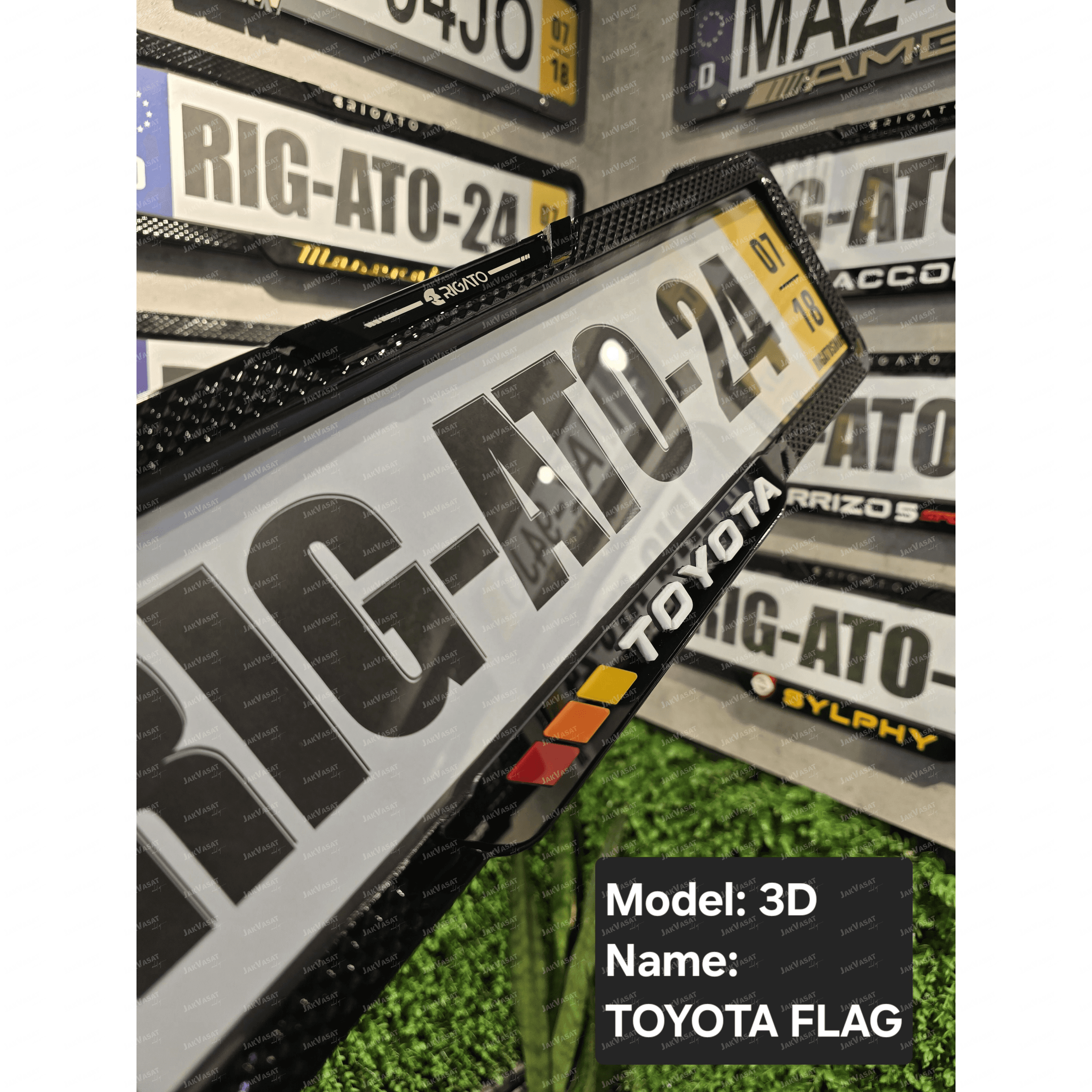 قاب‌پلاک سه‌بعدی ضد‌سرقت تویوتا(Toyota) flag — تصویر ۲