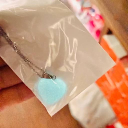 گردنبند شب تاب کاپلی شفاف پینترستی وارداتی طرح ستاره قلب سنگی کیوت دخترانه مناسب کادو هدیه ست دوستی شب نما — تصویر ۲