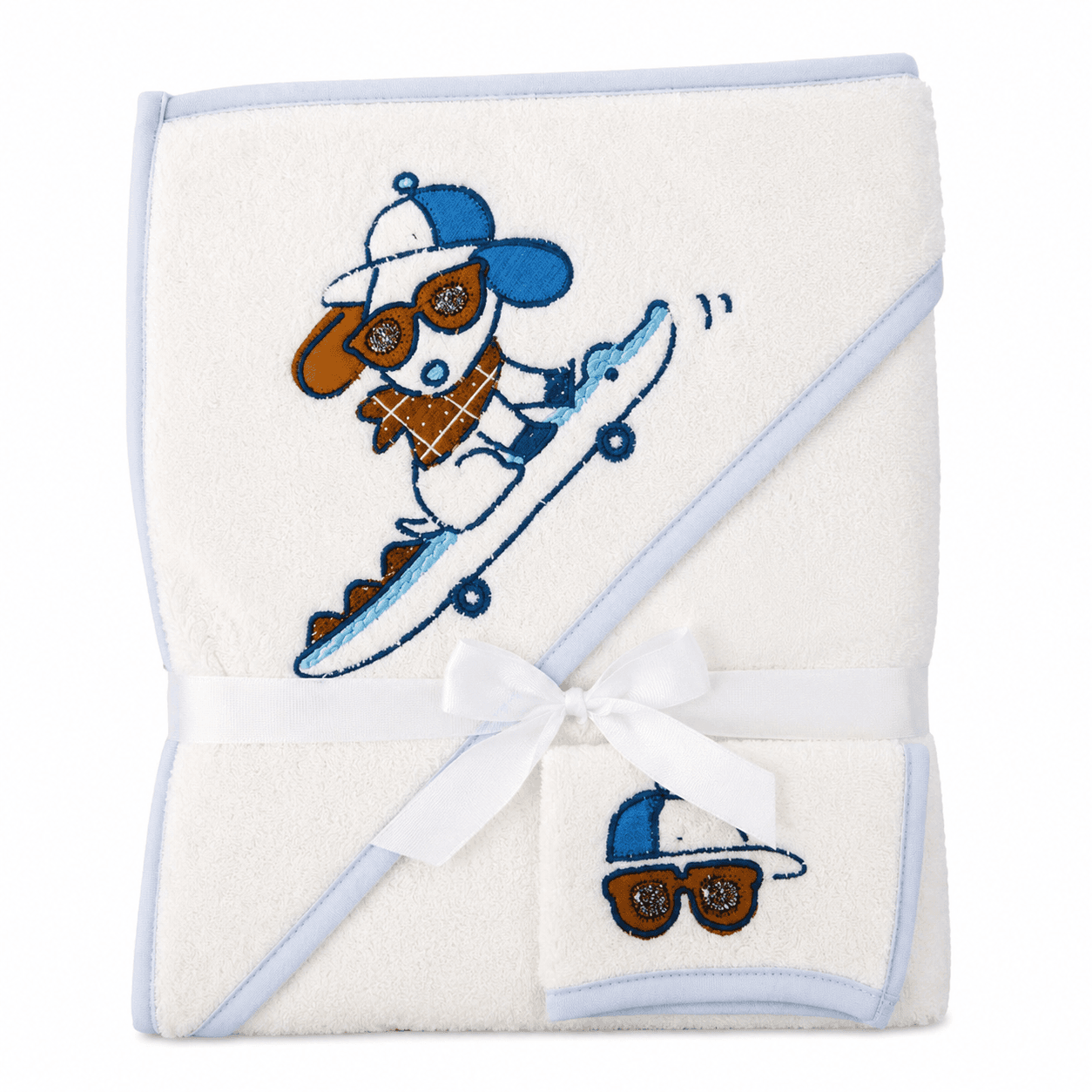 ست حوله دو تیکه پاپو طرح سگ و اسکیت