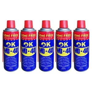 اسپری روان کننده و زنگ بر اوکی مدل WD-40 حجم 450 میلی لیتر بسته 5 عددی