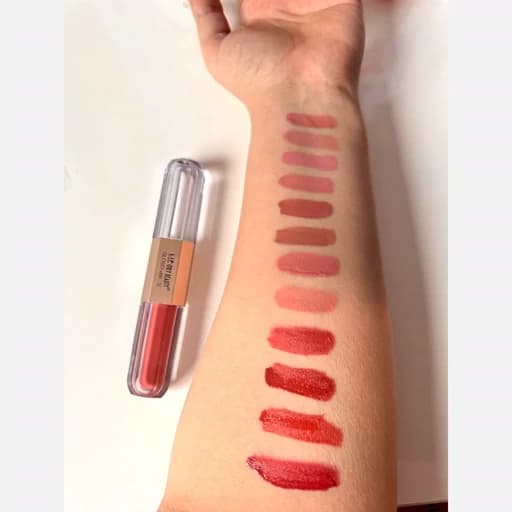 رژ لب طرح دوپ کیکو دو طرفه رژ مایع مات مخملی و برق لب مایه خیس براق کیوت پینترستی رژ کیکو فانتزی رنگ نود و گوشتی دوقلو خ — تصویر ۵