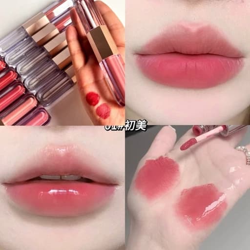 رژ لب طرح دوپ کیکو دو طرفه رژ مایع مات مخملی و برق لب مایه خیس براق کیوت پینترستی رژ کیکو فانتزی رنگ نود و گوشتی دوقلو خ — تصویر ۷