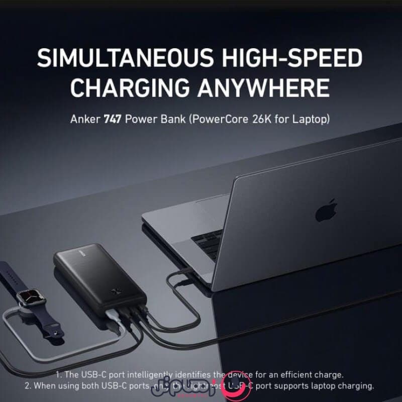 پاوربانک 25,600 میلی‌ آمپر 87 واتی انکر مدل Anker PowerCore III Elite A1291H11 — تصویر ۶