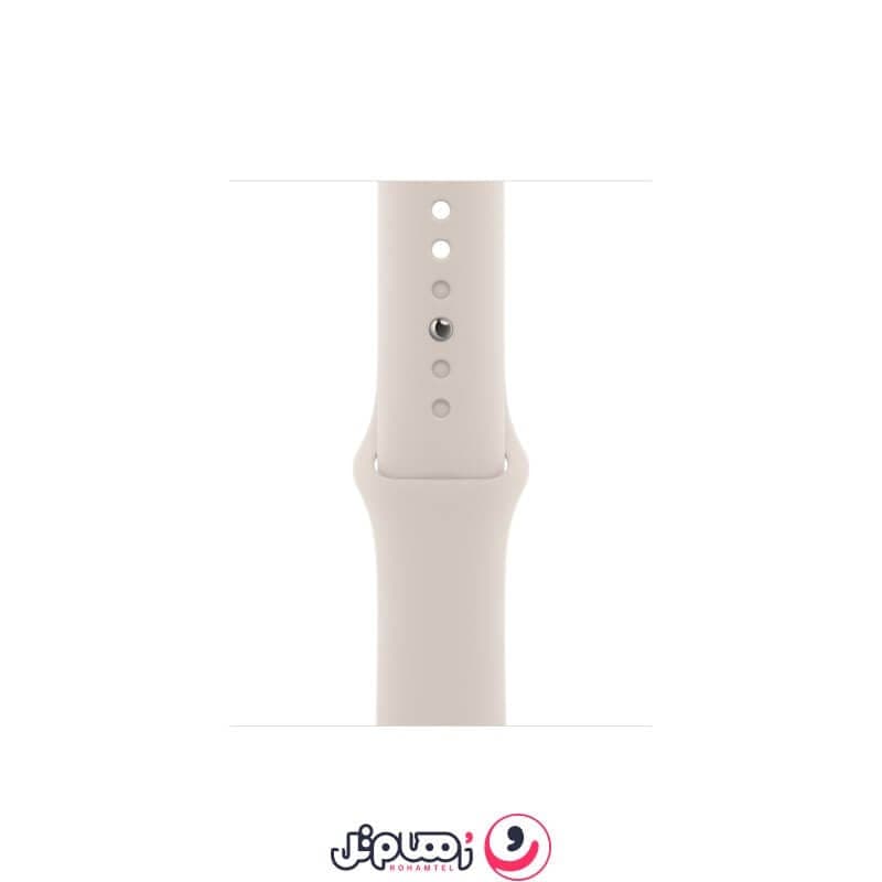 اپل واچ سری 8 مدل 41mm بدنه آلومینیوم با بند سیلیکونی – استارلایت — تصویر ۴