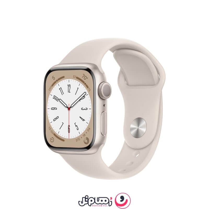 اپل واچ سری 8 مدل 41mm بدنه آلومینیوم با بند سیلیکونی – استارلایت — تصویر ۲