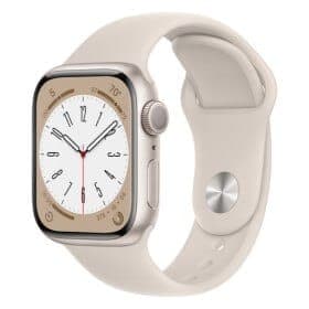 اپل واچ سری 8 مدل 41mm بدنه آلومینیوم با بند سیلیکونی – استارلایت