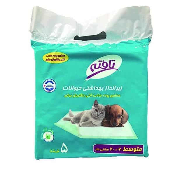 زیر انداز بهداشتی حیوانات خانگی تافته مدل 6060 بسته پنج عددی — تصویر ۲