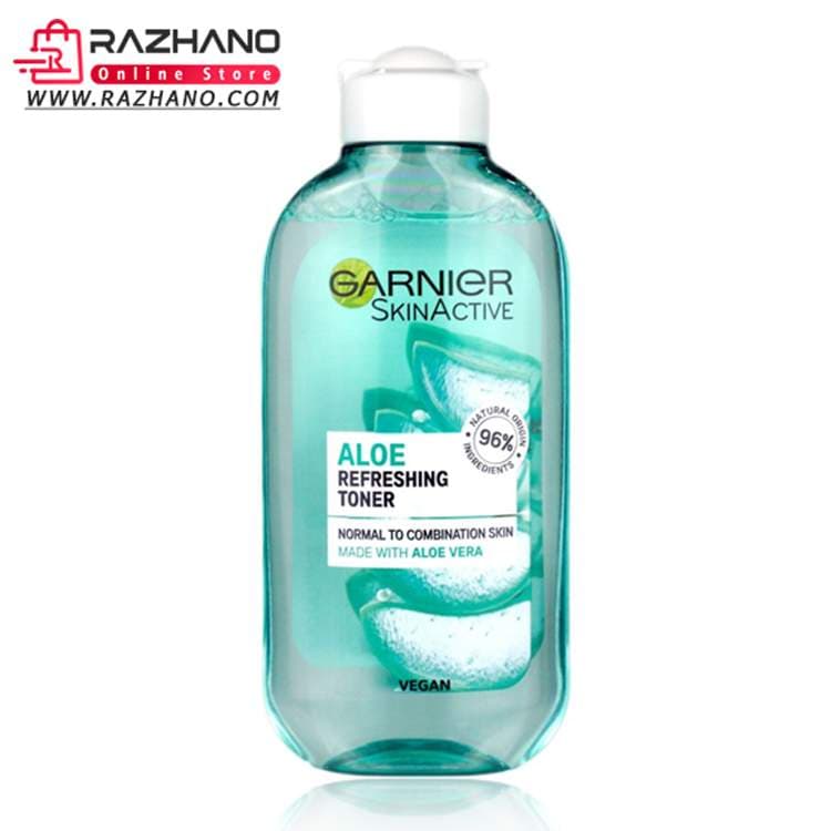 تونر پاک کننده صورت گارنیر مدل Aloe حجم 200 میلی لیتر