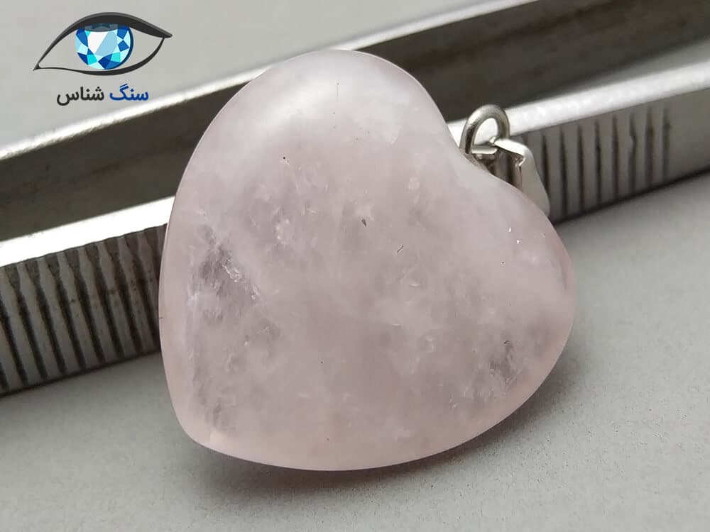 آویز رز کوارتز معدنی 3.9 گرم
