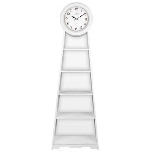 ساعت سالنی گرندفادر ویترین و کتابخانه مدل GB-998 رنگ GRAY-BR-WH-CR — تصویر ۸