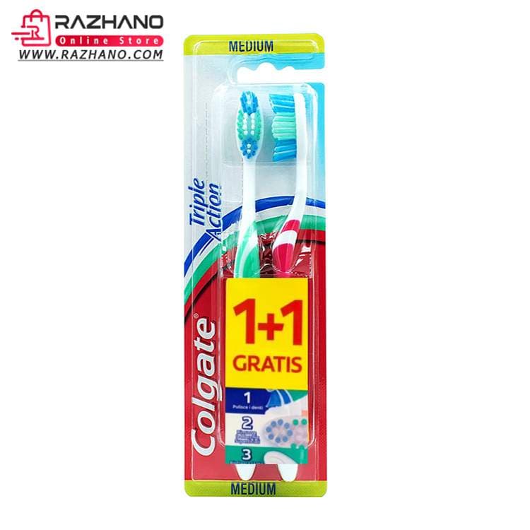 مسواک کلگیت مدل Triple Action بسته 2 عددی