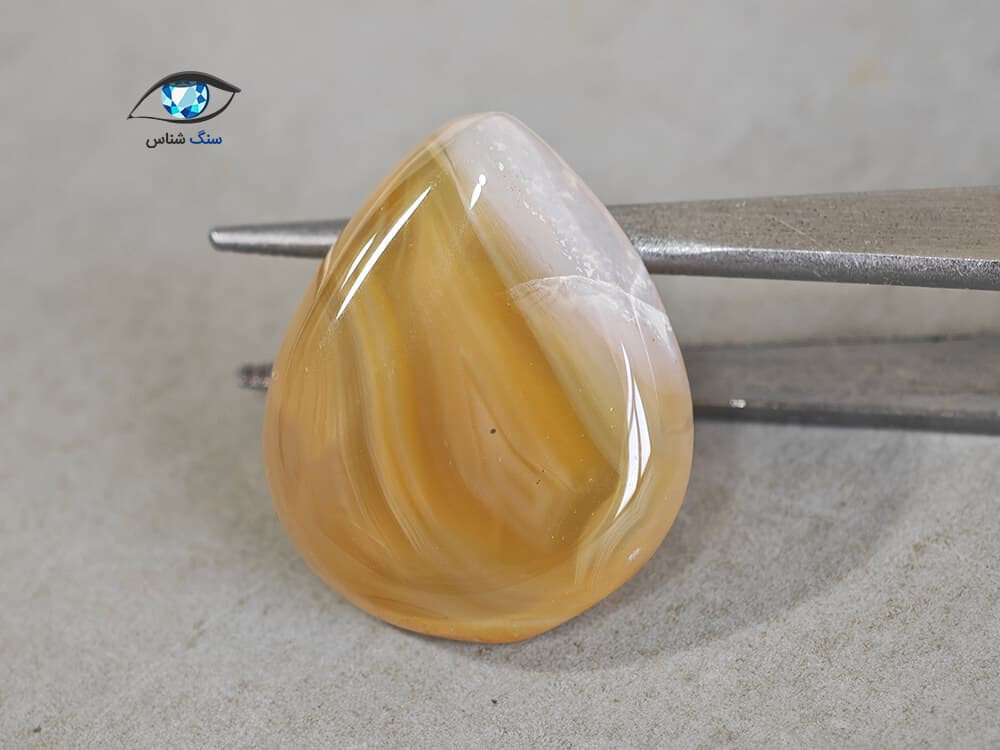 عقیق زرد اشکی طبیعی 5 گرم