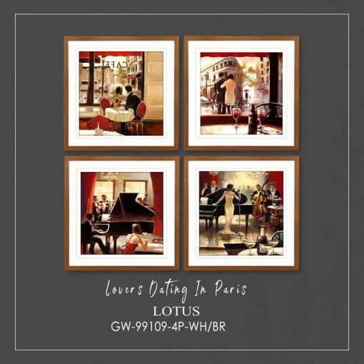 تابلو مدرن مدل LOVERS DATING IN PARIS-WH/BR کد GW-99109-4P — تصویر ۳