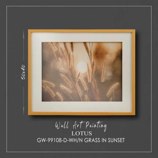 تابلو مدرن غروب (GRASS IN SUNSET) کد GW-99108 WH N-D — تصویر ۴