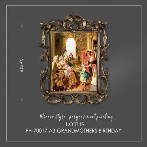 تابلو آینه ای پلی رزین مدل GRANDMOTHERS BIRTHDAY کد PH-70017-A3 — تصویر ۳