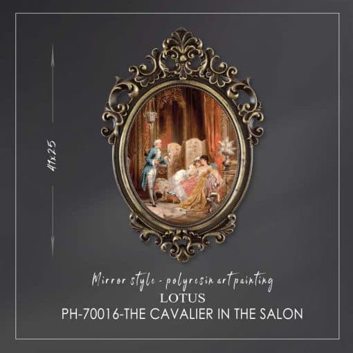 تابلو آینه ای پلی رزین مدل THE CAVALIER IN THE SALON کد PH-70016 — تصویر ۳