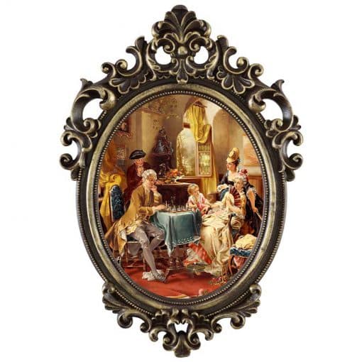 تابلو آینه ای پلی رزین مدل THE CHESS PLAYERS کد PH-70016