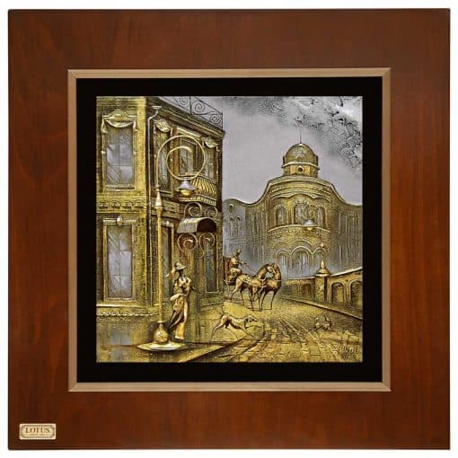 تابلو ورق طلا مدل FWSGB-38×38-C