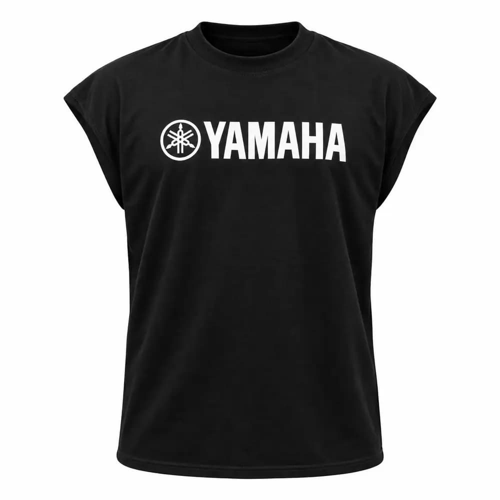تیشرت بدون آستین نخ پنبه طرح Yamaha مشکی