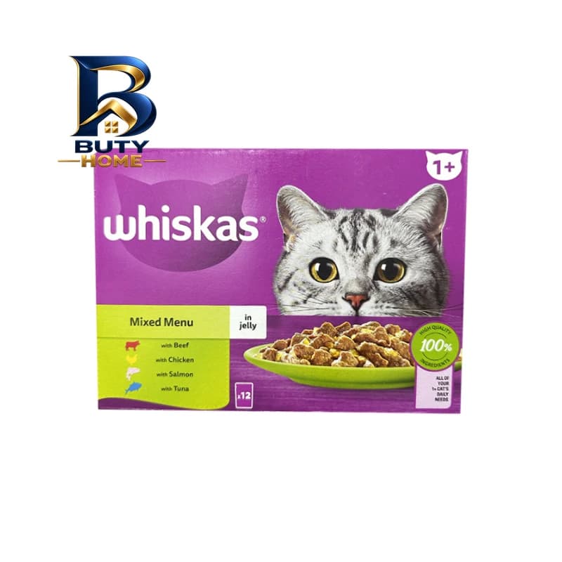 پوچ گربه بالغ ویسکاس مدل Mixed Menu طعم میکس گوشت بسته ۱۲ عددی