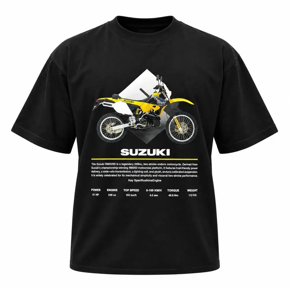 تیشرت نخ پنبه طرح Suzuki RMX 250 مشکی