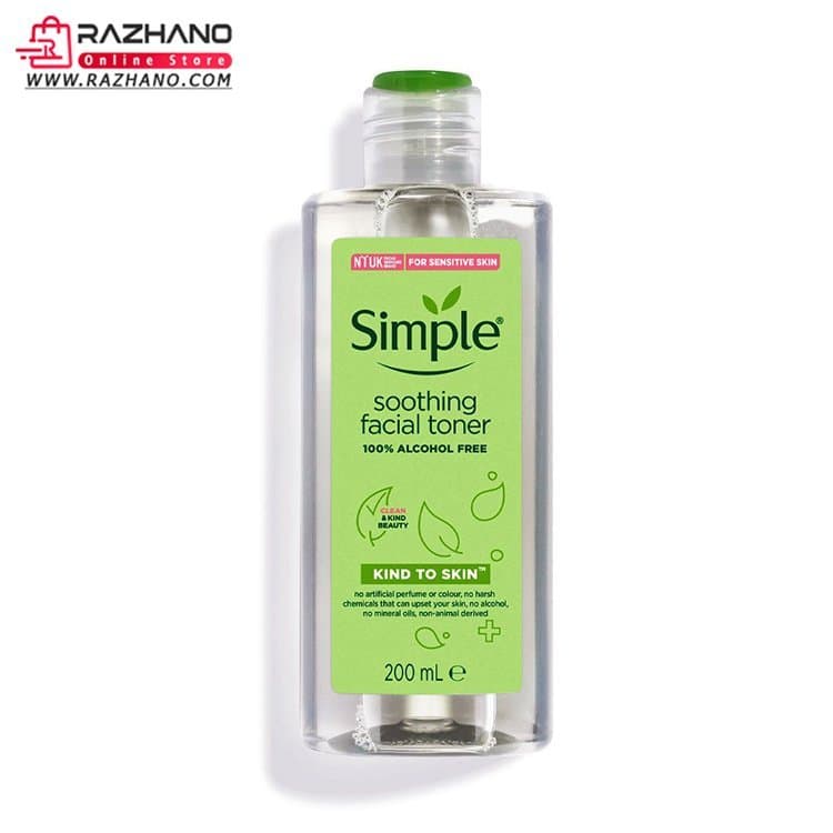 تونر تسکین دهنده سیمپل Simple Soothing حجم 200 میلی لیتر