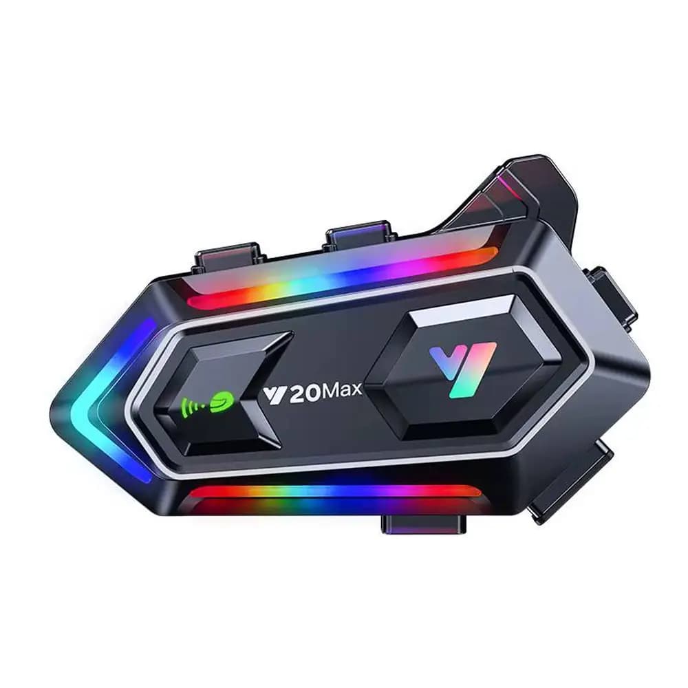 اینترکام Y20 Max | بلوتوث کلاه کاسکت RGB با برد ۳۰۰ متر