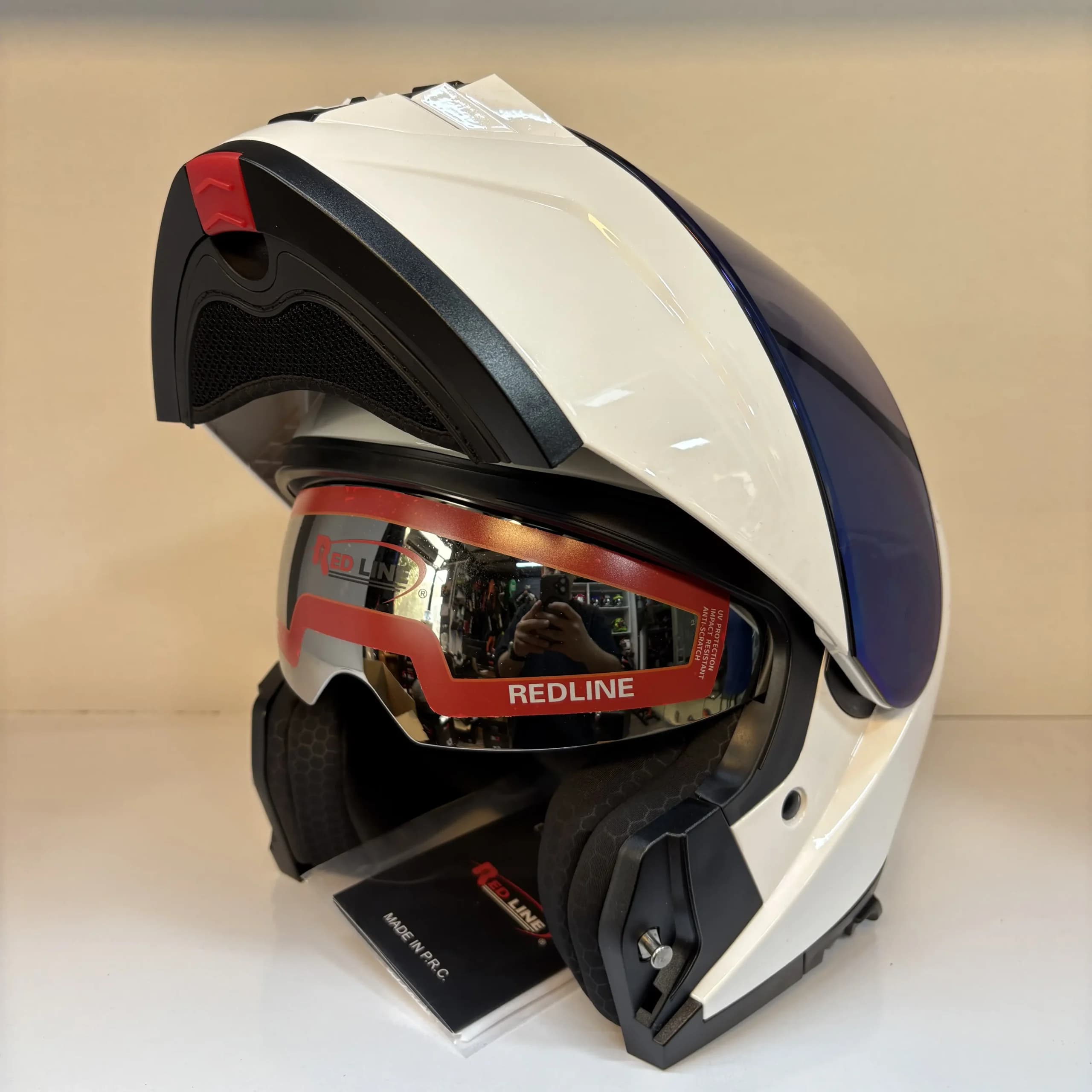 کلاه کاسکت فک متحرک Redline مدل 960 – سفید — تصویر ۳