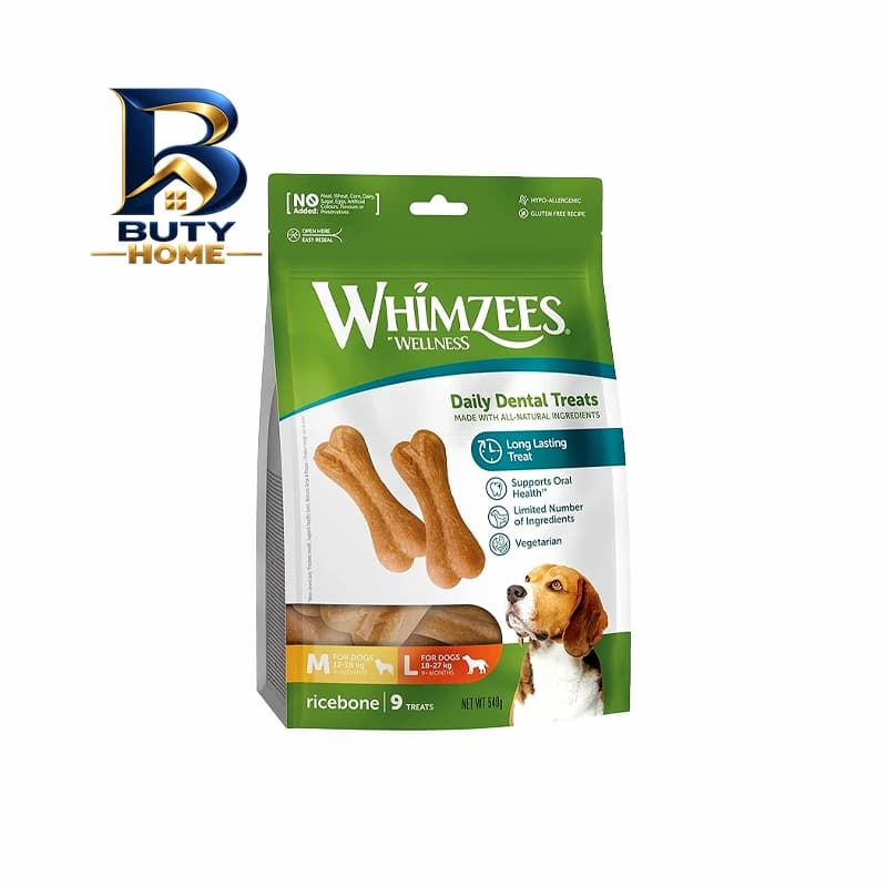 تشویقی سگ ویمزس مدل Rice Bone M/L با طعم سبزیجات وزن 540 گرم