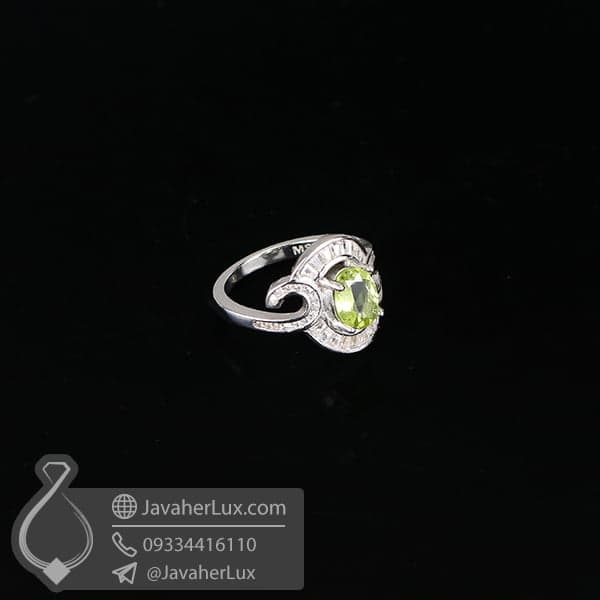 انگشتر نقره زنانه زبرجد مدل کلاهور _ کد : 100632
