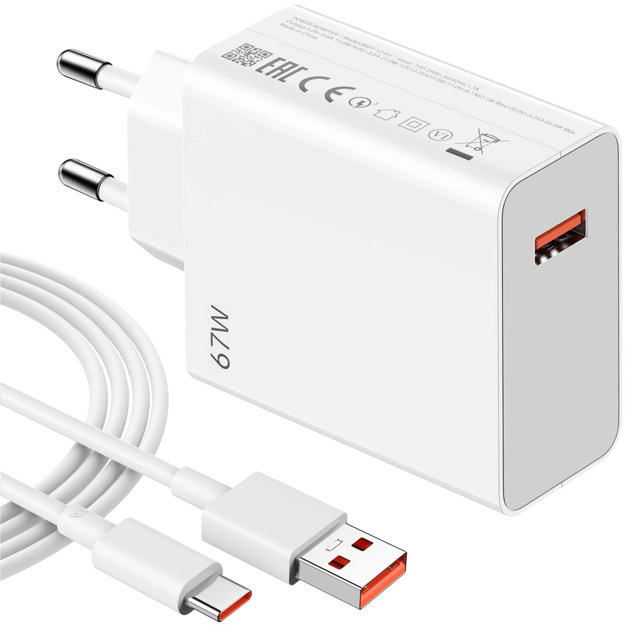 شارژر اورجینال 67 واتی شیائومی MDY-12-EH 67W با کابل (اصلی) — تصویر ۲