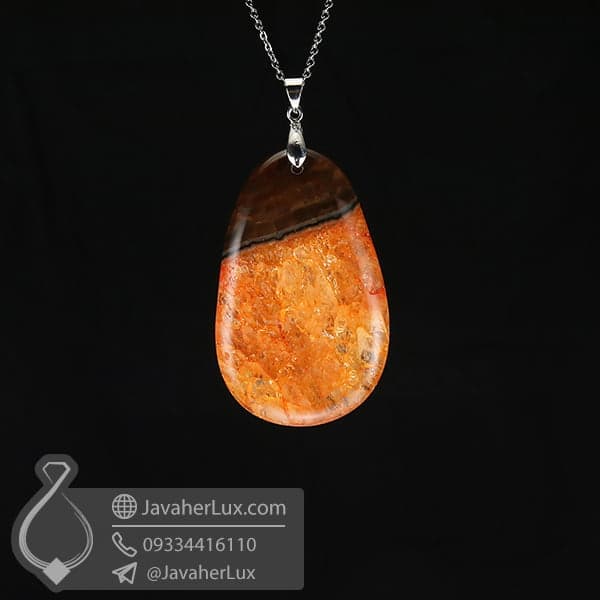 گردنبند سنگ ژئود عقیق _ کد : 400541