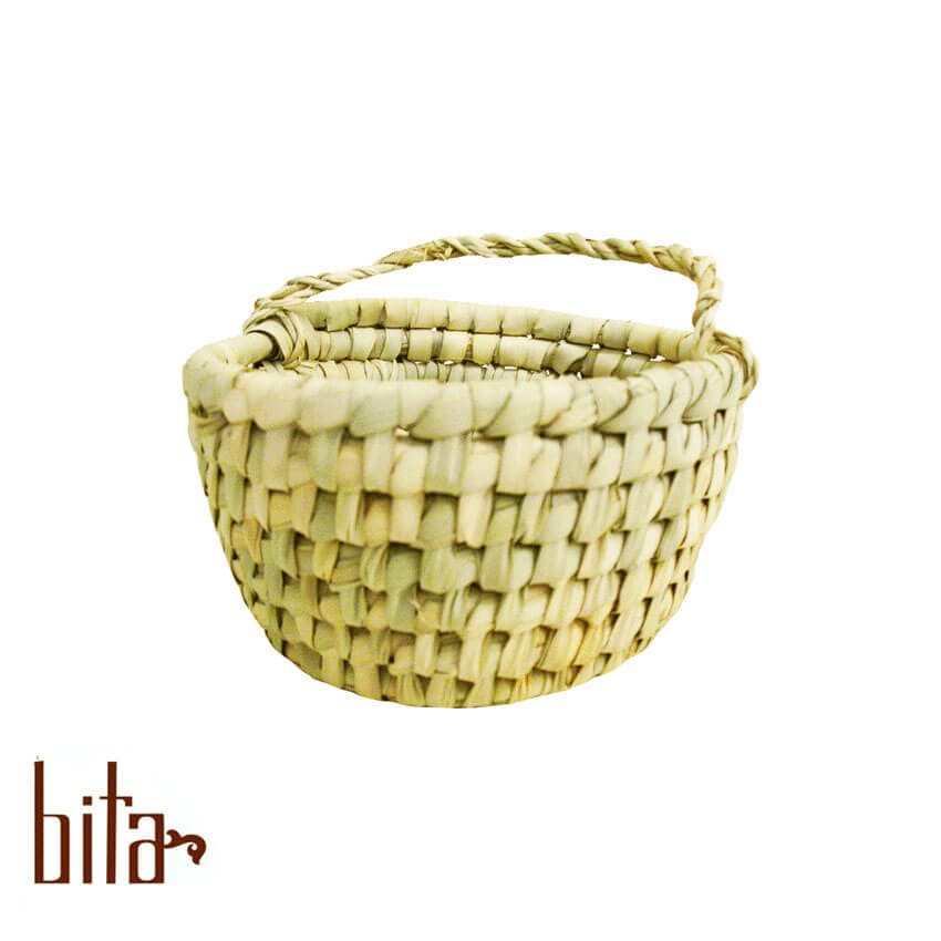 سبد حصیری تک دسته متوسط