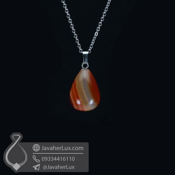 گردنبند سنگ عقيق مدل کابی _ کد : 400524 — تصویر ۲