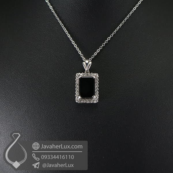 گردنبند نقره عقیق سیاه _ کد : 100602