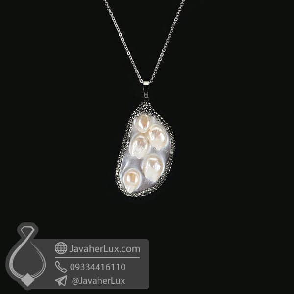 گردنبند مروارید و صدف طبیعی _ کد : 400520