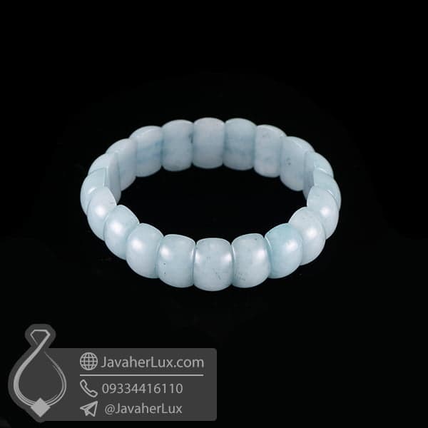 دستبند سنگ آکوامارین _ کد : 400518